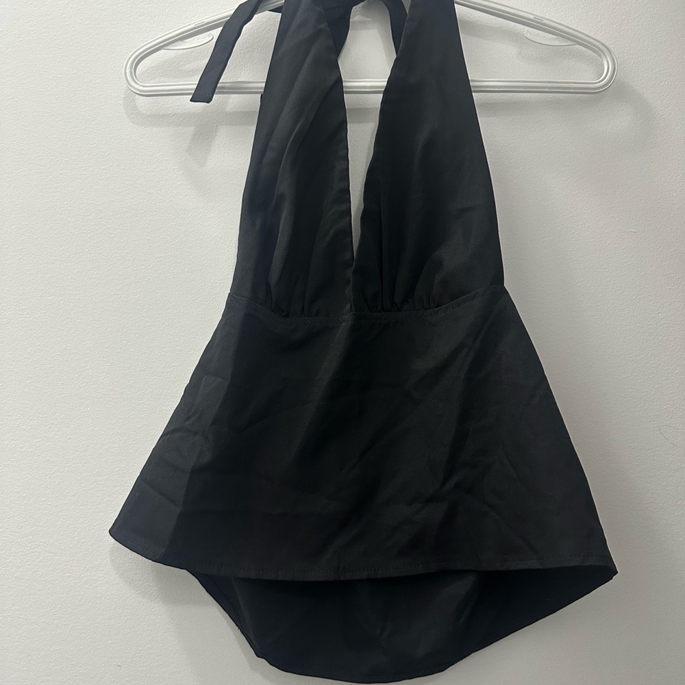 Elegant Black Halter Top